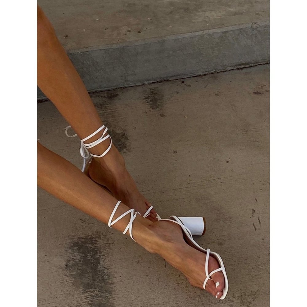 Princess Polly White Strappy Heels